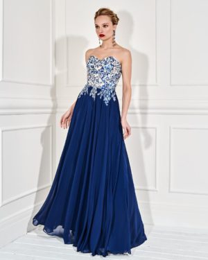 Dragoste Μπλε φορεμα αμπιγιε (37113)