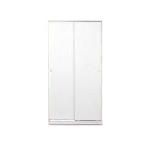 Ντουλάπα ρούχων Slide pakoworld δίφυλλη με συρόμενες πόρτες - χώρισμα χρώμα λευκό + Δώρο Γάντια Εργασίας(Εως 6 Άτοκες ή 60 Δόσεις)