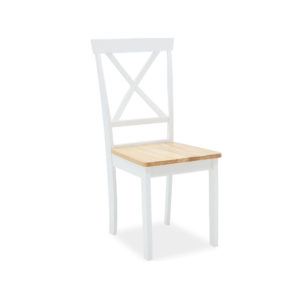 Καρέκλα Lars pakoworld ξύλο-MDF λευκό-φυσικό + Δώρο Γάντια Εργασίας(Εως 6 Άτοκες ή 60 Δόσεις)