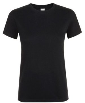 Sol s Regent Women 01825 Γυναικείο t-shirt 100% Ringspun βαμβάκι σεμί-πενιέ DEEP BLACK-309