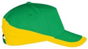 Sol s Booster 00595 Πεντάφυλλο καπέλο με χρωματική αντίθεση 100% βαρύ βαμβάκι χνουδιασμένο KELLY GREEN/GOLD-985