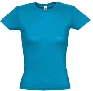 Sol s Miss 11386 Γυναικείο t-shirt Jersey 150 100% βαμβάκι 24 χρώματα AQUA-321