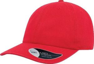 ATLANTIS DAD HAT Εξάφυλλο καπέλο τζόκεϊ 100% Βαμβάκι chino twill, 280g/m RED