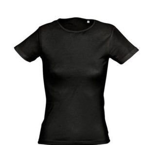 SOL S MIAMI 11932 γυναικείο t-shirt με στρογγυλή λαιμόκοψη Jersey 170grs - 95% Βαμβάκι Ringspun πενιέ - 5% Ελαστάν BLACK-312