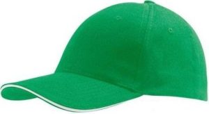 Sol s Buffalo 88100 Εξάφυλλο καπέλο τζόκεϊ 100% χοντρό βαμβάκι χνουδιασμένο 260gr KELLY GREEN/WHITE-920