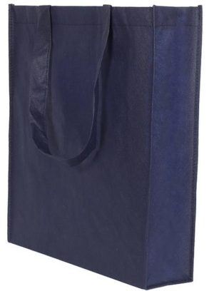 UBAG MONTE-CARLO Τσάντα αγοράς με φυσούνα / Non woven 38 x 42 x 10εκ. Χερούλια: 60 x 3εκ.16L NAVY