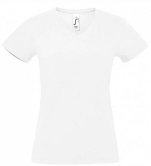 SOL S IMPERIAL V WOMEN 02941 Γυναικείο T-shirt με λαιμόκοψη V Jersey 190g/m 100% Βαμβάκι Ringspun σεμί-πενιέ WHITE-102