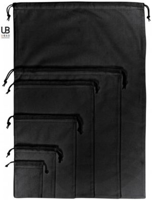 UBAG Lou M τσάντα Πουγκί με κορδόνια 100% Οργανικό βαμβάκι 130gsm 30x45εκ. BLACK