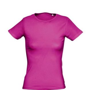 SOL S MIAMI 11932 γυναικείο t-shirt με στρογγυλή λαιμόκοψη Jersey 170grs - 95% Βαμβάκι Ringspun πενιέ - 5% Ελαστάν FUCHSIA-140