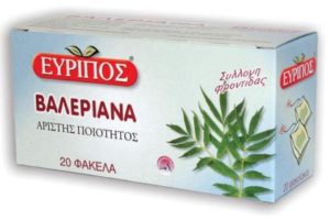 Τσάι Βαλεριάνα Εύριπος 20 Φάκελα Φυσικό Χαλαρωτικό Προϊόν Άριστης Ποιότητος