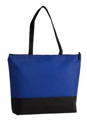 UBΑG SAN DIEGO Τσάντα αγοράς με φερμουάρ, με πάτο σε χρωματική αντίθεση / Non woven 49 x 35 x 10εκ. Χερούλια: 65 x 2,5εκ. 17L ROYAL/BLACK