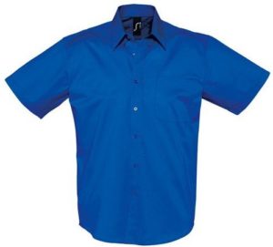 Sol s Brooklyn 16080 Ανδρικό κοντομάνικο πουκάμισο 100% Βαμβάκι ROYAL BLUE-241