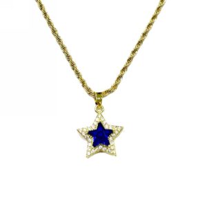 Kostibas 1013-980XB, Κολιέ, Ατσάλι, Χρυσό με μοτίφ μπλε αστέρι