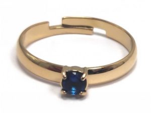 Karma 2222-028X, Δαχτυλίδι, Ατσάλι 316L, Με μπλέ κρυσταλλάκι, Χρυσό