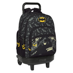 Safta 612269918 Batman Hero, Τροχήλατη Σχολική Τσάντα, Ύφασμα, Μαύρο
