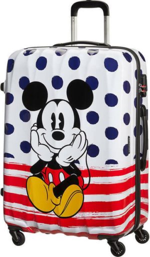 American Tourister 64480-9072 Disney Legends Dots Mickey, Σκληρή, Μεγάλη, Λευκό
