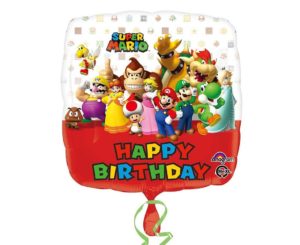 Μπαλόνι Φοιλ 17 Τετράγωνο Happy Birthday Super Mario Bros / 43εκ A3200901