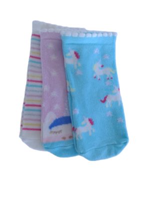 Κάλτσες βαμβακερές παιδικές μακριές unicorn 12-18 μηνών σετ/3 1283