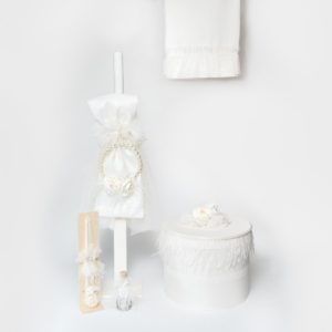 Πακέτο βάπτισης ολοκληρωμένο της Loukia Premium White 7τεμ. (ΔΩΡΟ ΒΙΒΛΙΟ ΕΥΧΩΝ) new collection 2023 E406