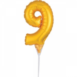 Μπαλόνι Φοιλ Μικρό Cake Pick Number 9 Χρυσό 15εκ A3735701