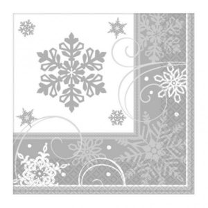 Χαρτοπετσέτες φαγητού 33εκ Sparkling Snowflake /16 τεμ M511559