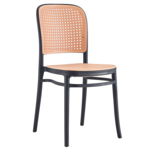 Καρέκλα Juniper pakoworld με UV protection PP μαύρο-μπεζ 51x40.5x86.5εκ. 1τεμ