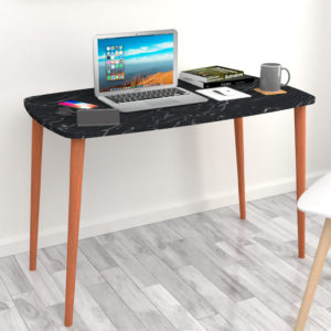 Γραφείο - τραπέζι μελαμίνης Deina Megapap χρώμα μαύρο εφέ μαρμάρου 105x60x72εκ. 1τεμ