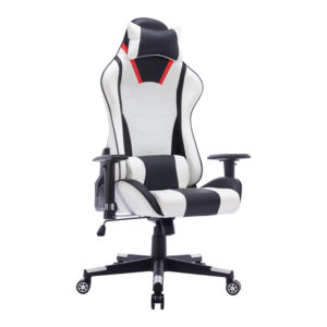 Καρέκλα γραφείου gaming Mazol pakoworld pu μαύρο-λευκό 66x56x135εκ 1τεμ