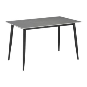 Τραπέζι Gustas pakoworld γκρι μαρμάρου sintered stone-μαύρο μέταλλο 120x60x75εκ 1τεμ