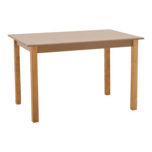 Τραπέζι Zolenio pakoworld μασίφ ξύλο οξιάς με επιφάνεια mdf λούστρο καρυδί 120x80x76εκ 1τεμ