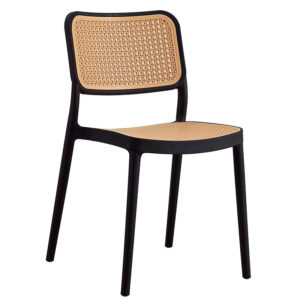 Καρέκλα Poetica pakoworld με UV protection PP μπεζ-μαύρο 42x52x81εκ. 1τεμ