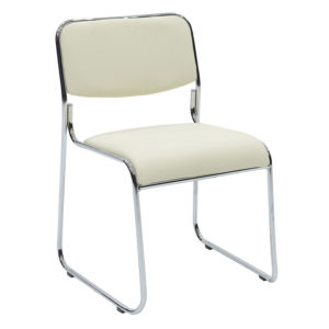Καρέκλα επισκέπτη Asher pakoworld με PVC χρώμα λευκό 1τεμ