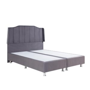Κρεβάτι ArteLibre BISMUTH Γκρι Βελούδο (Στρώμα 160x200cm) 1τεμ