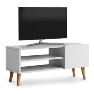 Έπιπλο τηλεόρασης Porto Megapap από μελαμίνη χρώμα λευκό 90x32x42εκ. 1τεμ