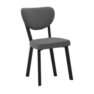 Καρέκλα Joley pakoworld ανθρακί βελούδο-πόδι μαύρο μέταλλο 45x39x86.5εκ 1τεμ