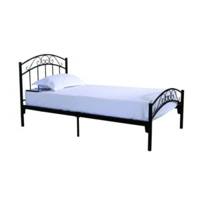 Κρεβάτι ArteLibre ZIZEL Μεταλλικό Sandy Black 208x91x87cm (Στρώμα 90x200cm) 1τεμ