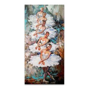 Πίνακας σε καμβά White Swan Ballerinas Megapap ψηφιακής εκτύπωσης 50x100x3εκ. 1τεμ