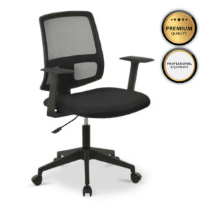 Καρέκλα εργασίας Paco Megapap υφασμάτινη χρώμα μαύρο 63x60x98εκ. 1τεμ