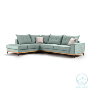 Γωνιακός καναπές δεξιά γωνία Luxury II pakoworld ύφασμα ciel-cream 290x235x95εκ 1τεμ