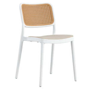 Καρέκλα Poetica pakoworld με UV protection PP μπεζ-λευκό 42x52x81εκ. 1τεμ