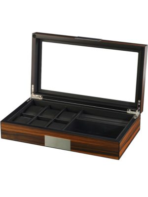 Rothenschild watches & jewelry box RS-2378-EB for 6 watches + 2 compartments