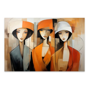 Πίνακας σε καμβά Women in Orange Megapap ψηφιακής εκτύπωσης 100x70x3εκ. 1τεμ