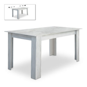 Τραπέζι Arturo Megapap μελαμίνης επεκτεινόμενο χρώμα λευκό γκρι 138/178x80x74εκ. 1τεμ
