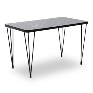 Τραπέζι Roger Megapap Mdf - μεταλλικό χρώμα μαύρο εφέ μαρμάρου 120x70x75εκ. 1τεμ