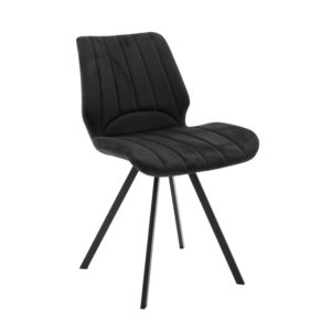 Καρέκλα Sabia pakoworld βελούδο μαύρο-πόδι μαύρο μέταλλο 46x55x80εκ 1τεμ