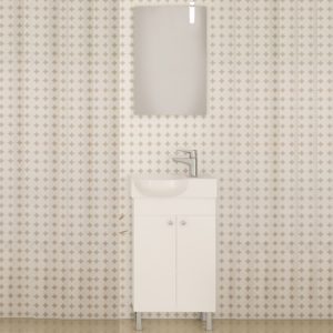 Litos 45 White - Έπιπλο Μπάνιου Με Νιπτήρα & Καθρέπτη (45x32)