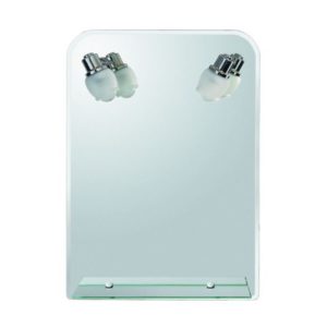 Gloria Malta 15-7050 - Καθρέπτης μπάνιου με εταζέρα και φωτιστικά 50x70