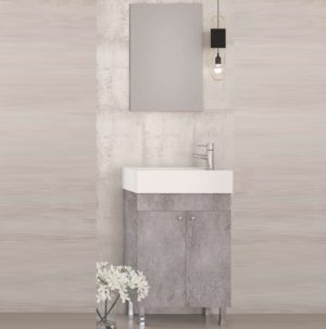 Litos 50 Granite - Έπιπλο Μπάνιου Με Νιπτήρα & Καθρέπτη (50x26)