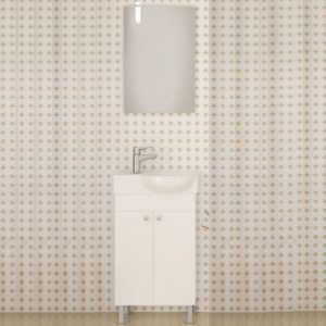 Litos 45 White - Έπιπλο Μπάνιου Με Νιπτήρα & Καθρέπτη (45x32)
