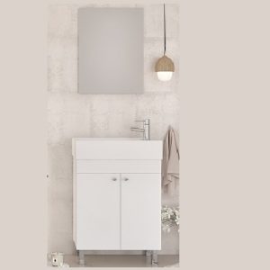 Litos 50 White - Έπιπλο Μπάνιου Με Νιπτήρα & Καθρέπτη (50x26)